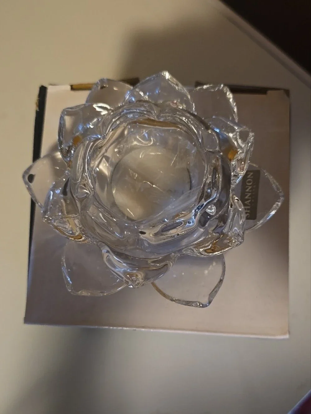 SHAN Clear Crystal Lotus Votive Holder - Transparent